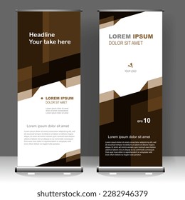 Business Roll up banner luxury vertical template design, for brochure, business, flyer, infographics. modern x-banner and flag-banner advertising. vector illustration