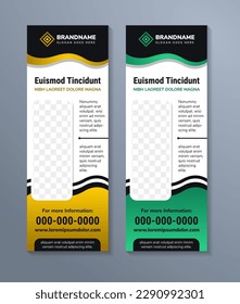 Business Roll up banner luxury vertical template design, for brochure, business, flyer, infographics. modern x banner and flag-banner advertising. vector illustration. dummy text as headline.