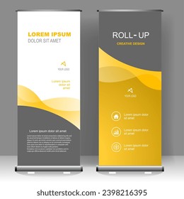 Business Roll up banner modern template design, for brochure, business, flyer, infographics. modern x-banner and flag-banner advertising. vector illustration