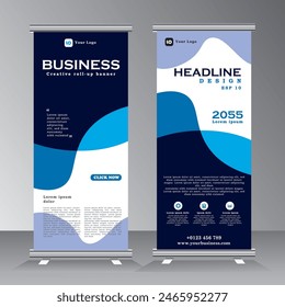 Business Roll Up Banner set, Flat design template , Abstract Geometric banner, Vertical Banner template, Vector illustration set 