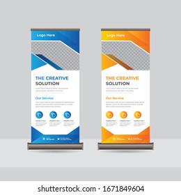 Business Roll Up Banner Set, Whit Use Corporate, Real Estate, Gym, Fashion Agency.
