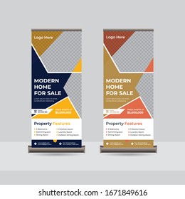 Business Roll Up Banner Set, Whit Use Corporate, Real Estate, Gym, Fashion Agency.