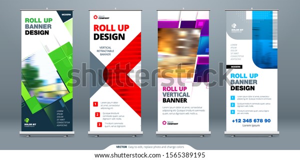 Business\
Roll Up Banner stand. Abstract Roll up background for Presentation.\
Vertical Retractable roll up exhibition display, banner stand or\
flag design layout. Poster for conference,\
forum