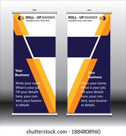 Business Roll Up Banner stand. Presentation concept. Abstract modern roll up background. Vertical roll up template billboard, banner stand. for commercial and personal projects.