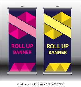 Business Roll Up Banner stand. Presentation concept. Abstract modern roll up background. Vertical roll up template billboard, banner stand. for commercial and personal projects.