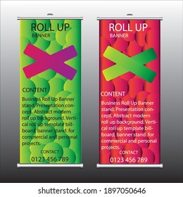 Banner de Roll Up Empresarial. Concepto de presentación. Resumen de fondo moderno. Cartel de la plantilla de enrollamiento vertical, soporte de banner. para proyectos comerciales y personales.