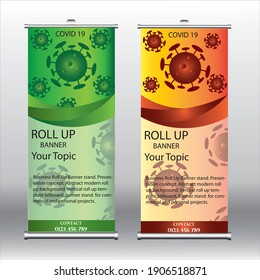 Banner de Roll Up Empresarial. Concepto de presentación. Resumen de fondo moderno. Cartel de la plantilla de enrollamiento vertical, soporte de banner. para proyectos comerciales y personales.