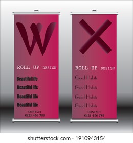 Business Roll Up Banner stand. Presentation concept. Abstract modern roll up background. Vertical roll up template billboard, banner stand. for commercial and personal projects.
