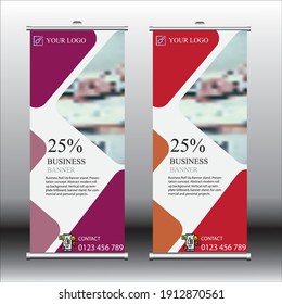Business Roll Up Banner stand. Presentation concept. Abstract modern roll up background. Vertical roll up template billboard, banner stand. for commercial and personal projects.