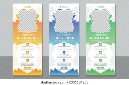 Banner de Roll Up Empresarial. Concepto de presentación.Modelo de pancarta de aumento ilustración vectorial,fondo de polígono, diseño de posición, presentación,publicidad
