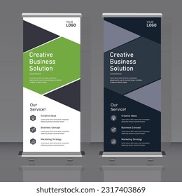 Business Roll Up Banner stand. Presentation concept. Abstract modern roll up background. Vertical template billboard, banner stand or flag design layout. Poster for conference, forum, shop