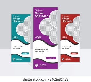 Business Roll Up Banner stand. Presentation concept. Abstract modern roll up background. Vertical roll up template billboard,
 banner stand or flag de