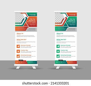 Business Roll up banner stand template design, modern portable stands corporate roll-up banner layout, pull up, vector illustration, business flyer, brochure, Corporate banner