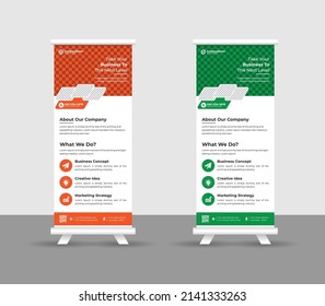 Business Roll up banner stand template design, modern portable stands corporate roll-up banner layout, pull up, vector illustration, business flyer, brochure, Corporate banner