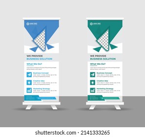 Business Roll up banner stand template design, modern portable stands corporate roll-up banner layout, pull up, vector illustration, business flyer, brochure, Corporate banner