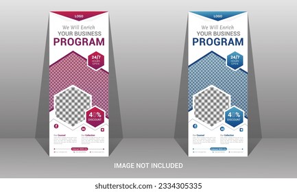 Business Roll Up banner stand template design, vector illustration, Banner Template, pull-up, banner, brochure, vector layout.