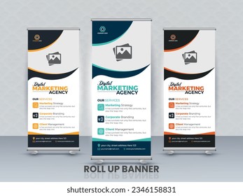 Business Roll Up Banner. Standee Design. Banner Template. Presentation