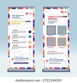 Negocio roll up Anuncio standee Plantilla 