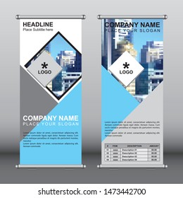 Business Roll Up Banner Template. Presentation and Brochure Flyer. Vector illustration.