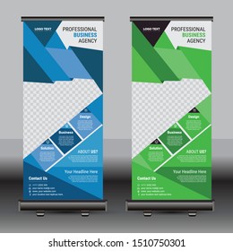 Business Roll Up Banner Template. Presentation and Brochure Flyer. Vector illustration.