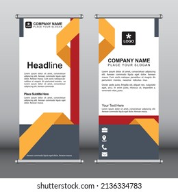 Business Roll Up Banner Template. Presentation and Brochure Flyer. Vector illustration.