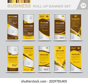 Business Roll up banner template set, Modern Exhibition Advertising , Stand, Poster, web banner design template, flyer, presentation, advertisement, j-flag, x-stand, x-banner, stock vector. eps 10