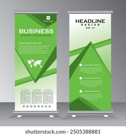 Business Roll up banner template, vertical banner template design, modern x-banner and flag-banner advertising with print ready colours, vector eps 10