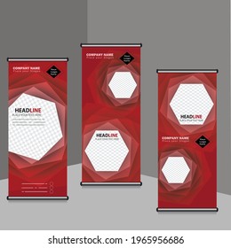 Business roll up banner vector design. Simple colorful abstract roll up banner. promotional eps rollup banner.