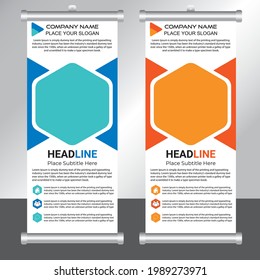 Business Roll up banner with Vector template. Color full banner, Company Banner.