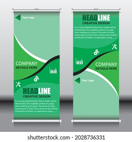 Business Roll up banner with vector template mockup