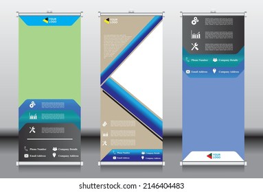 Diseño de plantillas vectoriales de banner de Business Rolup