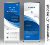 Business Roll up banner vertical template design, for brochure, business, flyer, infographics. modern x-banner and flag-banner advertising. vector illustration