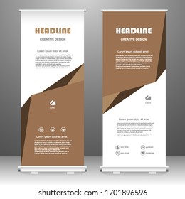 Business Roll up banner vertical template design, for brochure, business, flyer, infographics. modern x-banner and flag-banner advertising. vector illustration