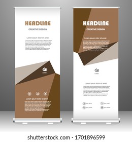 Diseño de plantilla vertical banner de Business Roll up, para folletos, negocios, volantes, infografías. moderno anuncio de banner x y banderín. ilustración vectorial