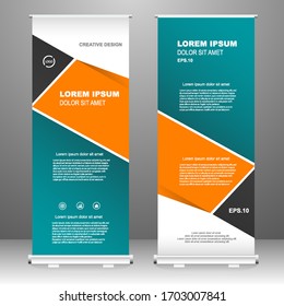 Business Roll up banner vertical template design, for brochure, business, flyer, infographics. modern x-banner and flag-banner advertising. vector illustration
