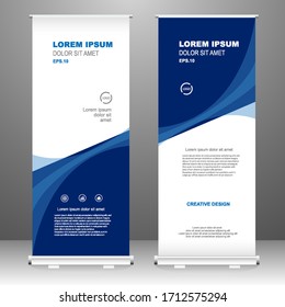 Business Roll up banner vertical template design, for brochure, business, flyer, infographics. modern x-banner and flag-banner advertising. vector illustration