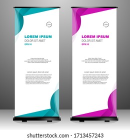 Business Roll up banner vertical template design, for brochure, business, flyer, infographics. modern x-banner and flag-banner advertising. vector illustration