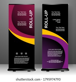 Business Roll up banner vertical template design, for brochure, business, flyer, infographics. modern x-banner and flag-banner advertising. vector illustration