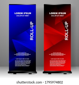 Business Roll up banner vertical template design, for brochure, business, flyer, infographics. modern x-banner and flag-banner advertising. vector illustration