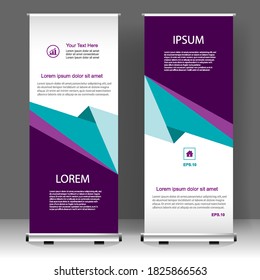 Business Roll up Banner Vertikal Template Design, für Broschüren, Business, Flyer, Infografiken. moderne x-banner- und Flaggenbanner-Werbung. Vektorgrafik