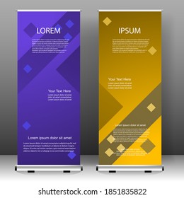 Business Roll up banner vertical template design, for brochure, business, flyer, infographics. modern x-banner and flag-banner advertising. vector illustration