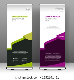 Business Roll up banner vertical template design, for brochure, business, flyer, infographics. modern x-banner and flag-banner advertising. vector illustration