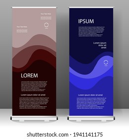 Business Roll up banner vertical template design, for brochure, business, flyer, infographics. modern x-banner and flag-banner advertising. vector illustration