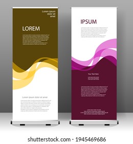 Business Roll up diseño de plantillas verticales de banner, para folletos, negocios, volante, infografías. publicidad moderna de x-banner y banner. ilustración vectorial
