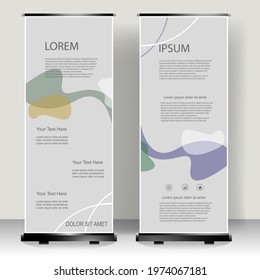 Business Roll up banner vertical template design, for brochure, business, flyer, infographics. modern x-banner and flag-banner advertising. vector illustration