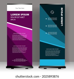 Business Roll up banner vertical template design, for brochure, business, flyer, infographics. modern x-banner and flag-banner advertising. vector illustration
