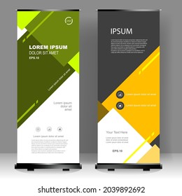 Business Roll up banner vertical template design, for brochure, business, flyer, infographics. modern x-banner and flag-banner advertising. vector illustration