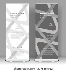 Business Roll up banner vertical template design, for brochure, business, flyer, infographics. modern x-banner and flag-banner advertising. vector illustration