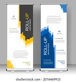 Business Roll up banner vertical template design, for brochure, business, flyer, infographics. modern x-banner and flag-banner advertising. vector illustration