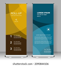 Business Roll up banner vertical template design, for brochure, business, flyer, infographics. modern x-banner and flag-banner advertising. vector illustration